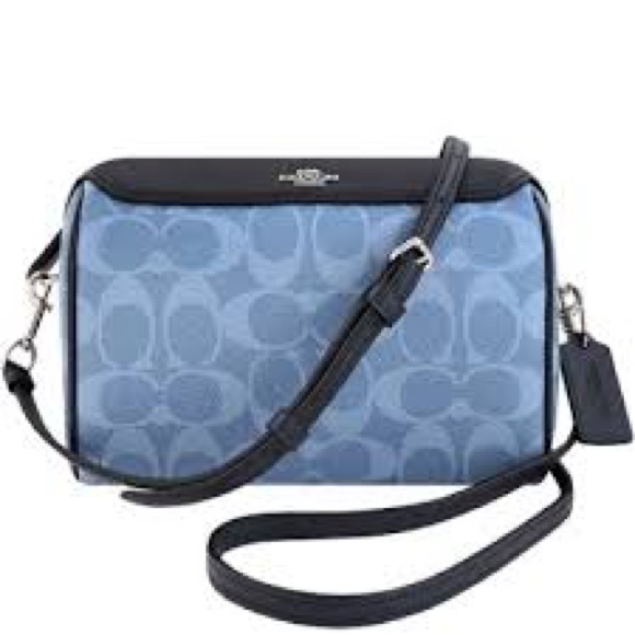 Coach mini Bennett denim canvas and leather beautiful crossbody bag NWOT - Picture 7 of 14